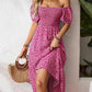 🎁2026 New Arrivals 50% OFF💥Square Neck Floral Midi Dress – Smocked Bodice, Flowy Tiered Skirt🌸1