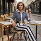 🎁2026 New Arrivals 50% OFF💥Women's Striped Shirt & Wide-Leg Pants 2-Piece Set