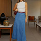 🎁2026 New Arrivals 50% OFF💥Women's High-Waist A-Line Denim Maxi Skirt