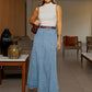 🎁2026 New Arrivals 50% OFF💥Women's High-Waist A-Line Denim Maxi Skirt