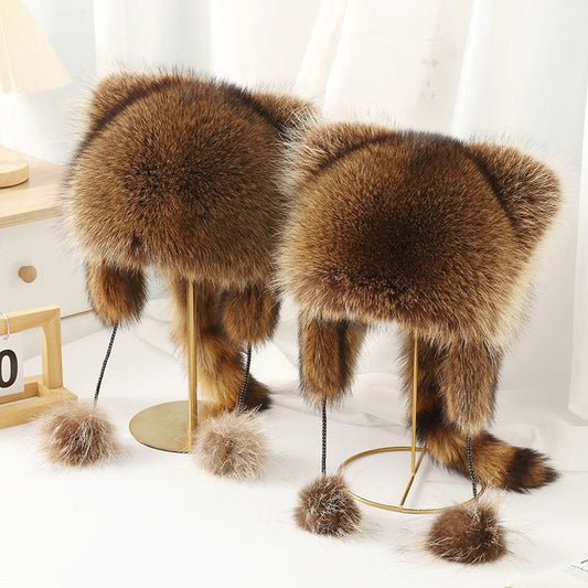⏳Limited-time 60% off⏰ Raccoon Tail Fur Parent-Child Plush Hat