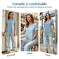 👗Women's 2-Piece Set – Layered Asymmetrical Tunic Top & Printed Wide Leg Pants, Breathable Polyester✨