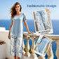 👗Women's 2-Piece Set – Layered Asymmetrical Tunic Top & Printed Wide Leg Pants, Breathable Polyester✨