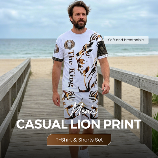 🎁2026 New Arrivals 50% OFF💥Men's Lion Graphic Set – Bold, Breathable, Urban Cool 😎