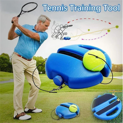 🎁2026 New Arrivals 50% OFF💥Rebound Tennis Trainer Kit with Stable Weighted Base – Adjustable Elastic Rope Self Practice Tennis Training Tool, Portable Solo Tennis Swing Accuracy Trainer for Indoor Outdoor Backyard