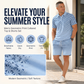 🎁2026 New Arrivals 50% OFF💥Men's Geometric Print Collared Top & Shorts Set – Modern Pattern & Breathable Coordinated Look 🔷