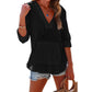 🔥HOT SALE 61% OFF!!👚Women's Oversized Hooded Beach Cover Up - Long Sleeve V-Neck Pocket Shirt
