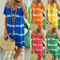 🎁2026 New Arrivals 50% OFF💥Tie-Dye Striped Short Sleeve T-Shirt Dress – Soft & flowy – Perfect for summer, beach or casual days – comfortable and stylish 🌊✨