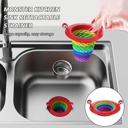 🎁2026 New Arrivals 50% OFF💥Sink Strainer – From £4.99! Monster design, foldable rainbow & large capacity. No more clogs – grab yours! ✅