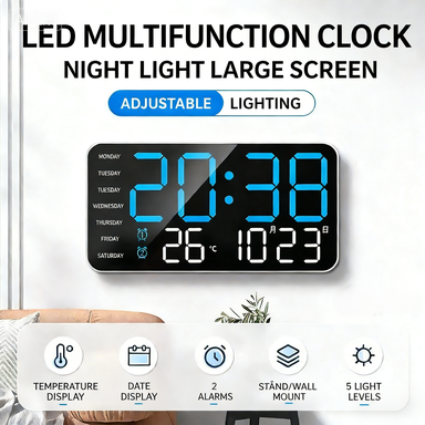 📢📢49% OFF!! ⏰Multifunctional decorative LED digital wall clock, the limitless digital clock for the modern Norwegian home