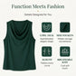 🎁2026 New Arrivals 50% OFF💥Elegant Slim Fit Cowl Neck Dress – Sleeveless, Side Pockets, Versatile ✨