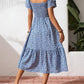 🎁2026 New Arrivals 50% OFF💥Square Neck Floral Midi Dress – Smocked Bodice, Flowy Tiered Skirt🌸1