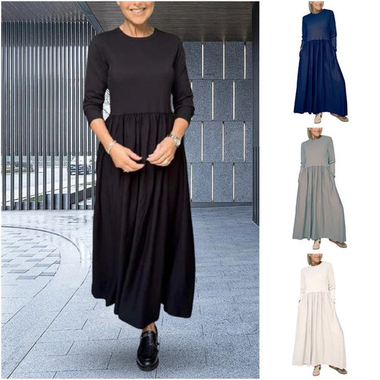 🔥2025 HOT SALE🔥🥰Flowy Knit Midi Dress with Full Sleeves