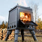 Portable Wood Burning Rocket Stove | 16 Vent Holes Efficient Burn | Outdoor Wood Stove | Foldable Camping Cooker