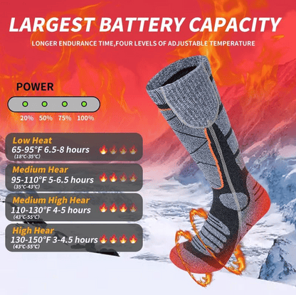 🎁2026 New Arrivals 50% OFF💥Rechargeable Heated Socks – carbon fiber fast heating, 6000mAh battery up to 9 hours. Perfect for skiing, hiking & winter warmth! 🛡️✅