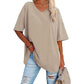 🎁2026 New Arrivals 50% OFF💥Women's Casual Loose Plus Size V Neck T Shirts Summer Half Sleeve Tees Fit Cotton Tunic Tops