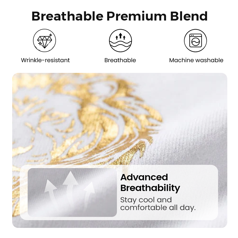 Original seller breathable premium blend promotional graphic for men's lion print top and shorts set