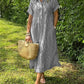 NEW🔥 Striped Lapel Button Down Shirt Dress | With Functional Pockets