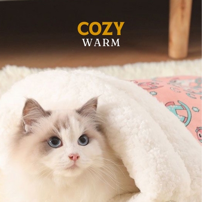🎁2026 New Arrivals 50% OFF💥Plush Cave-Style Pet Sleeping Bag – Semi-Enclosed Cozy Design Gives Cats Sheltered Tucked-Away Resting Spot, Soft Plush Comfort, Hooded Shape Blocks Indoor Drafts & Easy-Care Washable – 4 Patterns Multiple Sizes 🐱