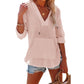 🔥HOT SALE 61% OFF!!👚Women's Oversized Hooded Beach Cover Up - Long Sleeve V-Neck Pocket Shirt