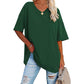 🎁2026 New Arrivals 50% OFF💥Women's Casual Loose Plus Size V Neck T Shirts Summer Half Sleeve Tees Fit Cotton Tunic Tops