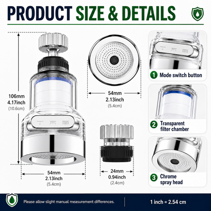 🎁2026 New Arrivals 50% OFF💥360° Rotating Faucet Filter – splash-proof & multi-layer filtered. Fits kitchen taps, purifies water, stops splashing. Cleaner sink, safer water! ✅✨