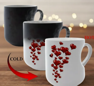 🎁2026 New Arrivals 50% OFF💥Color Changing Heart Handle Ceramic Mug for Valentine's Day ☕