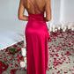 🌸NEW HOT SALE 50% OFF🥰Fits Your Curves Satin One Shoulder Drape Slit Maxi Dress💗HOT SALE💥