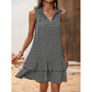 🎁2026 New Arrivals 50% OFF💥Women's Geometric Print Bow Dress – Abstract Art Meets Timeless Style with Elegant Lacing Details 🎀