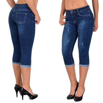 💥HOT SALE - 50% OFF🔥Ripped Roll Up Hem Capris Jeans