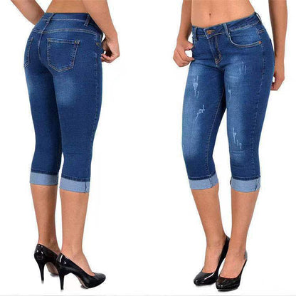 💥HOT SALE - 50% OFF🔥Ripped Roll Up Hem Capris Jeans