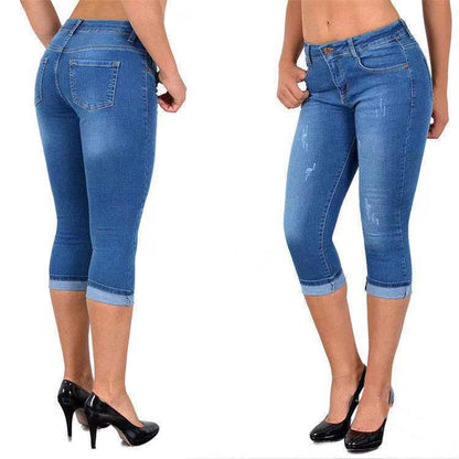 💥HOT SALE - 50% OFF🔥Ripped Roll Up Hem Capris Jeans