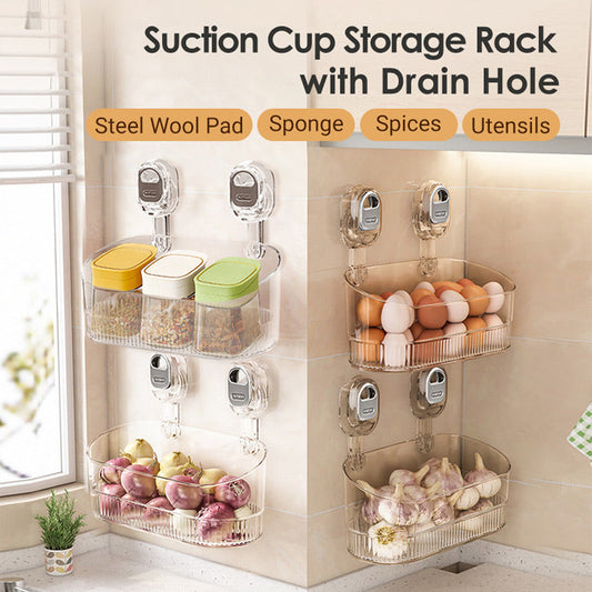 🔥Limited-Time 50% Off⏰Suction Cup Storage Rack with Drain Hole