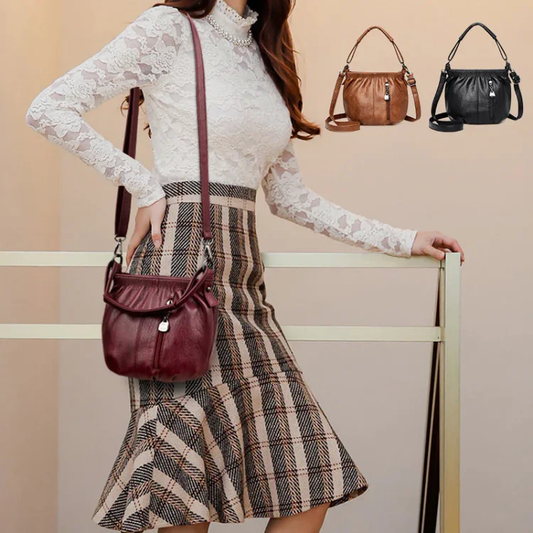 ⏳Time-Limited Special⏰Casual Pleated Bucket Soft Leather Handbag Shoulder Bag