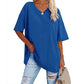 🎁2026 New Arrivals 50% OFF💥Women's Casual Loose Plus Size V Neck T Shirts Summer Half Sleeve Tees Fit Cotton Tunic Tops
