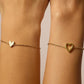 🎁New Year's Sale 60% | 14K Gold Plated Adjustable Matching Bracelets for Women – Heart Charm and BFF Friendship Styles