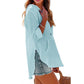 🔥HOT SALE 61% OFF!!👚Women's Oversized Hooded Beach Cover Up - Long Sleeve V-Neck Pocket Shirt