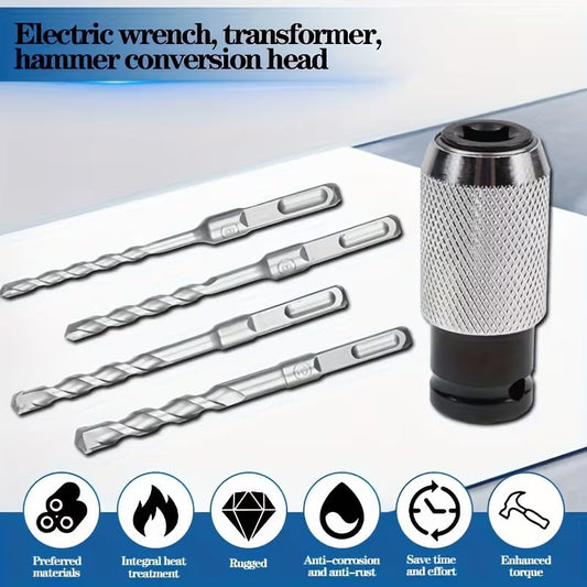 📢📢50 % OFF !!✨❤️‍🔥Rotary Hammer Adapter with Impact Drill Bits Set🔥🔥