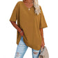 🎁2026 New Arrivals 50% OFF💥Women's Casual Loose Plus Size V Neck T Shirts Summer Half Sleeve Tees Fit Cotton Tunic Tops
