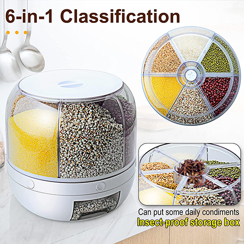 🌾Limited Time Half Price-Six Compartment Multi-Functional Moisture Resistant Metering Storage Tanks