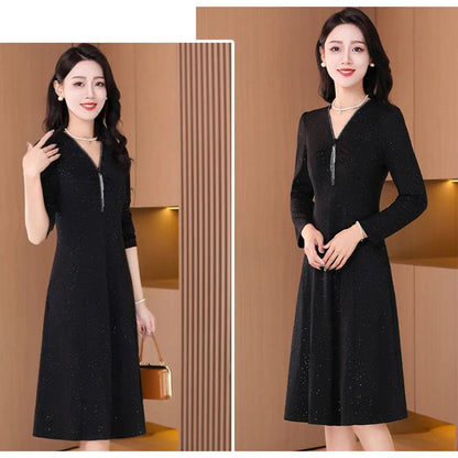 🎅Early Christmas gifts 40% off🎁Glitter Stretch Slim Zipper Dress
