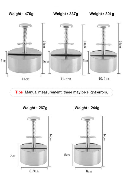 🎁2026 New Arrivals 50% OFF💥Meat Press for Burgers – 304 Food-Grade Stainless Steel – Non-Stick, Rust-Resistant – Dishwasher Safe – Perfect for Parties! 🛡️💨