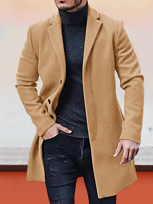 🔥Black-Friday-Mega-Angebot – 50 % Rabatt!🔥Men's Classic Single Row Buckle Solid Color Jacket - Timeless Daily Essential