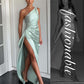 🌸NEW HOT SALE 50% OFF🥰Fits Your Curves Satin One Shoulder Drape Slit Maxi Dress💗HOT SALE💥