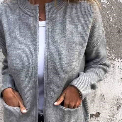 🔥2025 HOT SALE🔥Women's Cozy Zipper Knitted Jacket