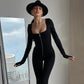 💖Limited Sale 50% OFF💖Slim Fit Long Sleeve Zip Jumpsuit