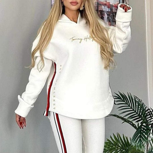 🔥2025 New Arrival - 49% OFF🎉Women's Long-Sleeved Striped Casual Hooded Top&pants