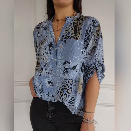 💥Hot Sales-49% OFF🍃Women's Casual Half Button Printed Shirt