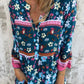 🔥2025 HOT SALE🔥Casual Floral V-Neck Button Closure Dress