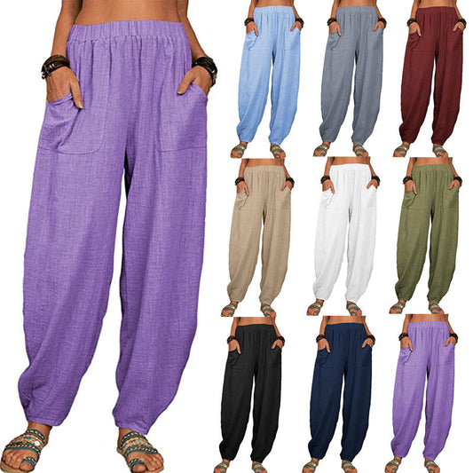 ⏰LAST DAY 50% OFF👚Women's linen and cotton wide leg pants